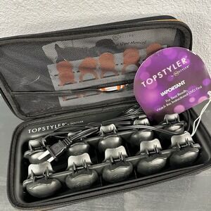 TopStyler by InStyler Heated Ceramic Styling Shell Clip Curlers 10 Pc Set NEW